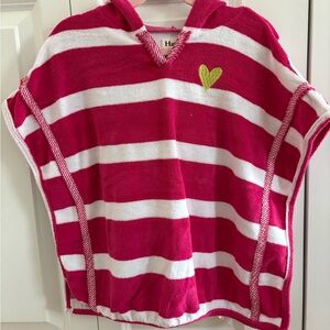 Hatley Pink and White Striped Kids Swim Coverup
